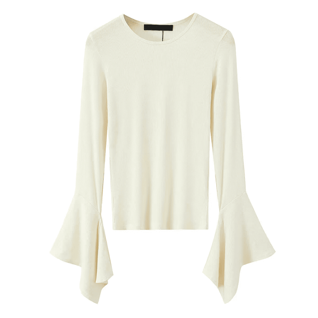 Bell Sleeve Ribbed Top