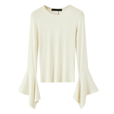 Bell Sleeve Ribbed Top