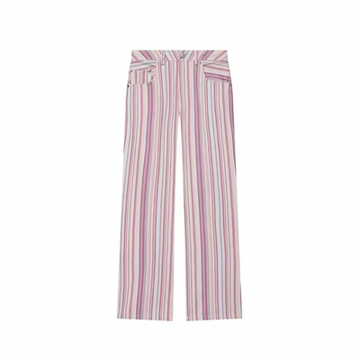 Striped Denim Low-Waist Jeans