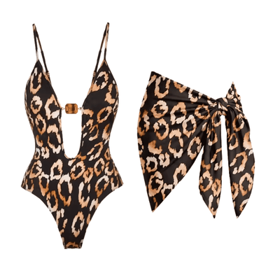 Leopard Print Swimwear Set