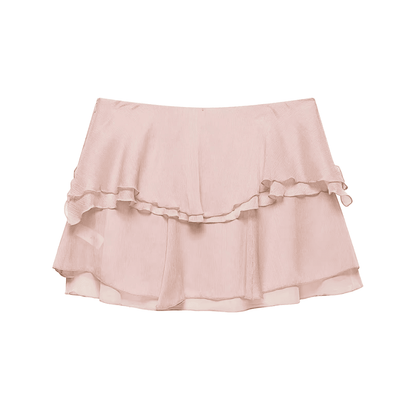Pinkfarbener Minirock-Set in Pastell