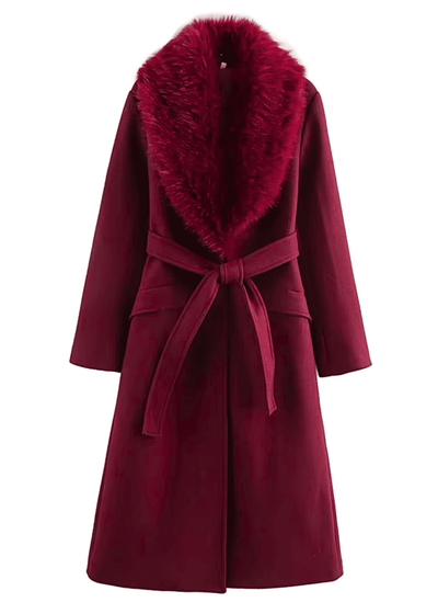 Faux-Fur Collar Wool Coat