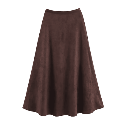 Faux Suede Mini A-Line Skirt