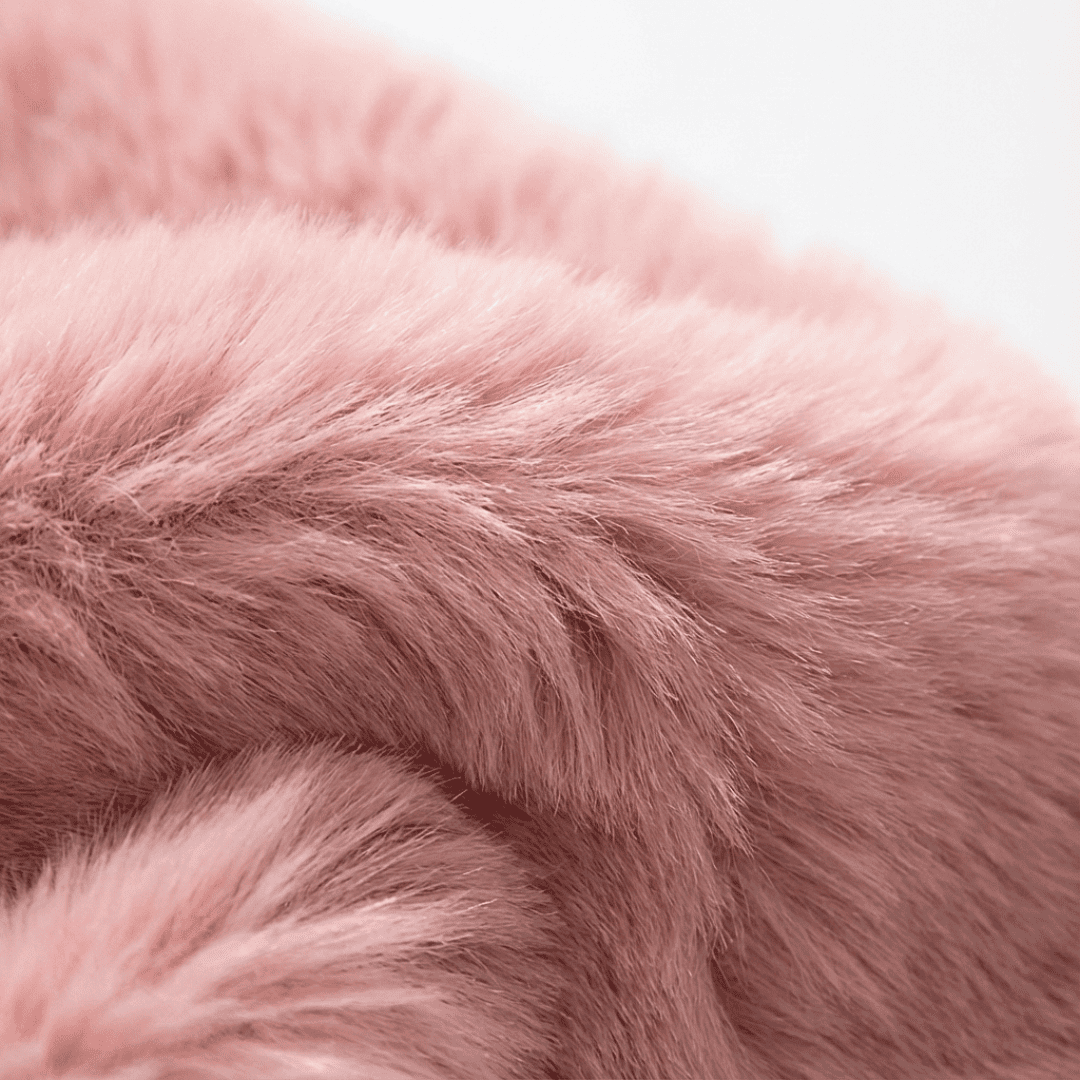 Pink Hooded Faux Fur Jacket