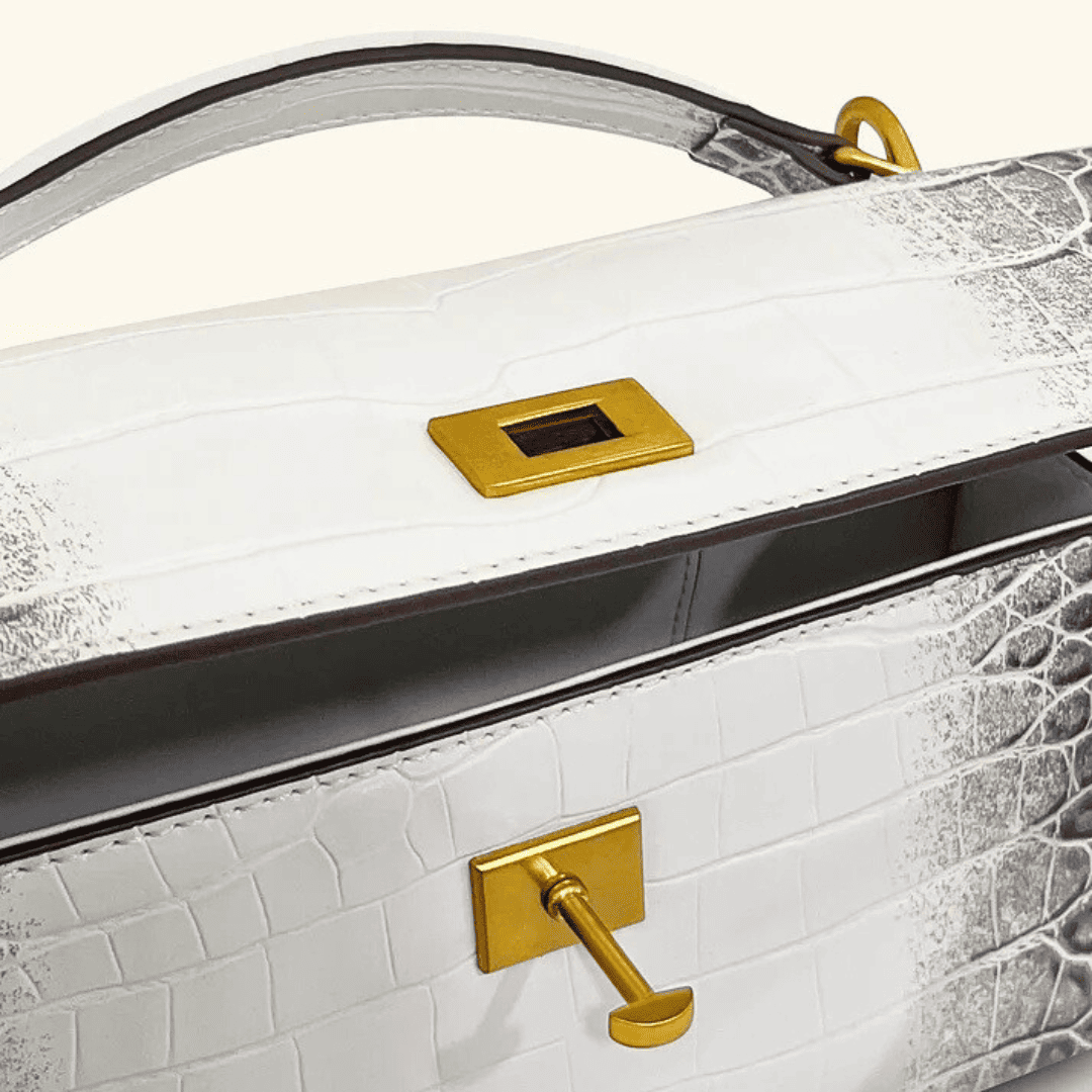 Croco Embossed Shoulder Bag