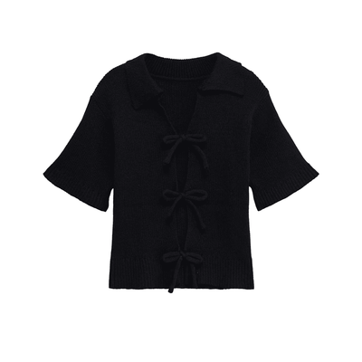 Ribbed Bow Front Top