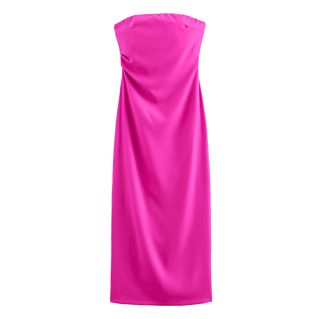 Klassisches trägerloses Etuikleid