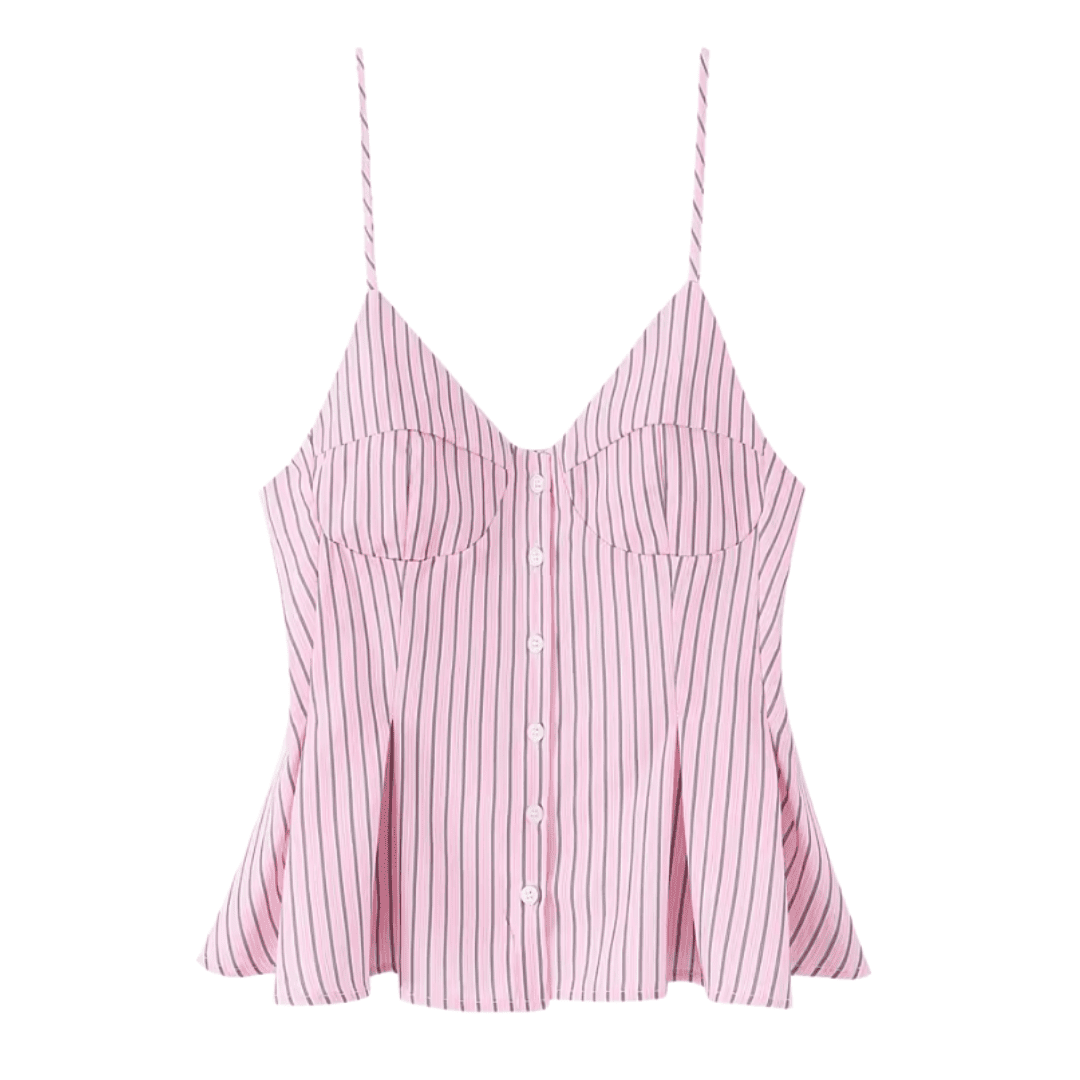 Striped Peplum Camisole Top