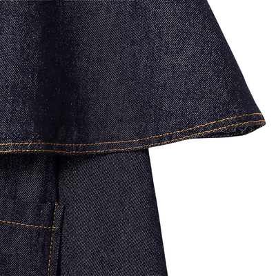 Dark Wash Denim Cape Jacket – Cropped Western Outerwear