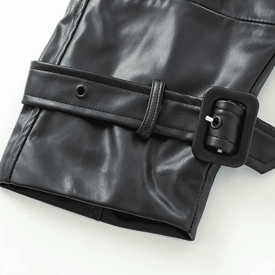 Cropped Faux Leather Jacket