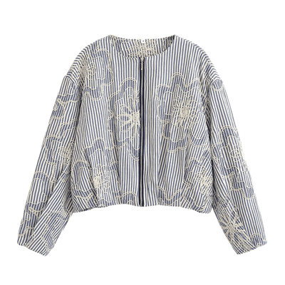 Embroidered Floral Bomber Jacket