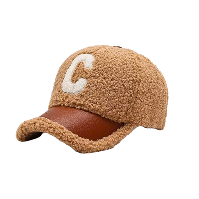 Teddy Fleece Letter Cap