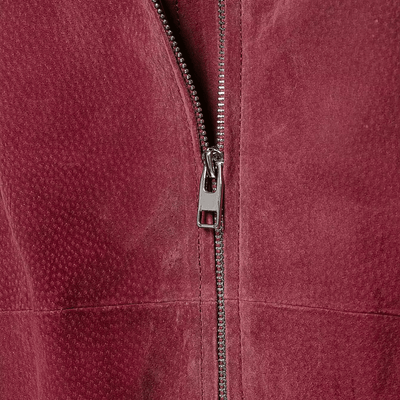 Faux Suede Bomber Jacket – High Neck Zip Up