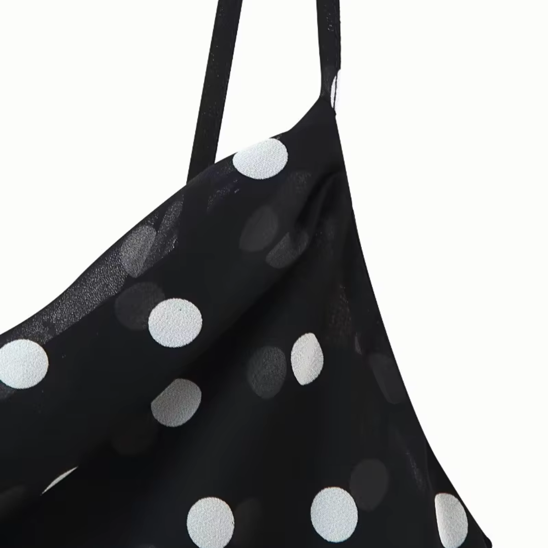 Polka Dot Scarf Maxi Dress