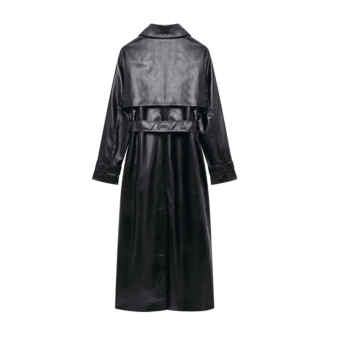 Classic Faux Leather Trench