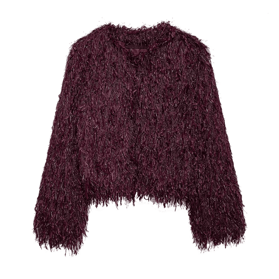 Shaggy Faux Fur Cropped Jacket