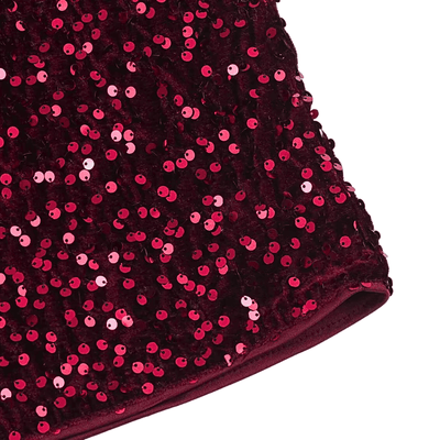 Burgundy Sequin Fur Set