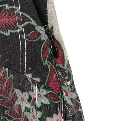 Floral Print Asymmetrical Midi Skirt – Lurex Bohemian Flowy Skirt