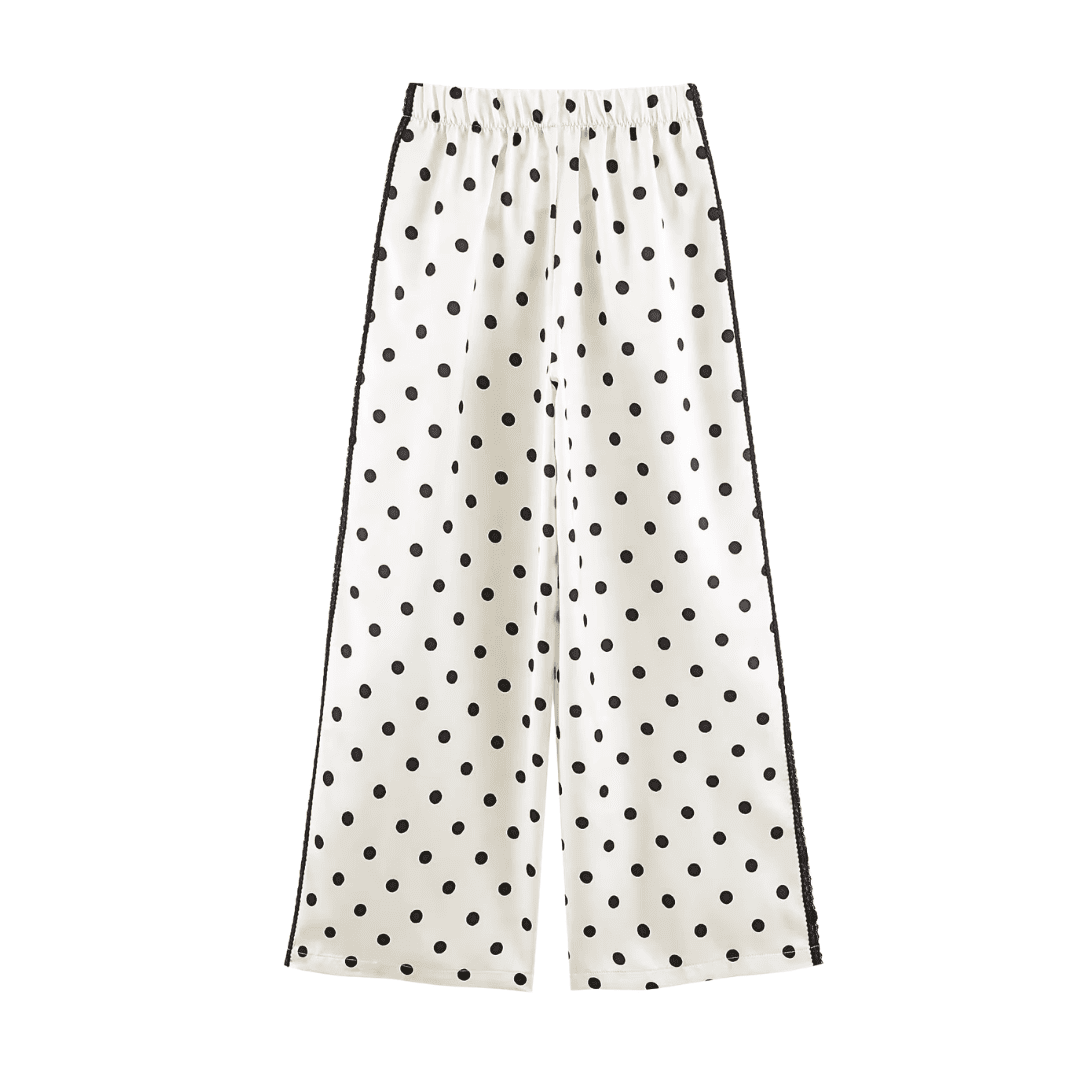 Polka Dot Lace-Trim Tracksuit