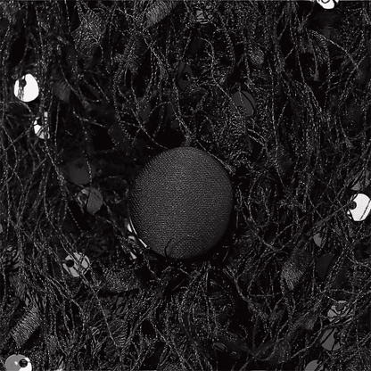 Schwarzes Pailletten-Federtop