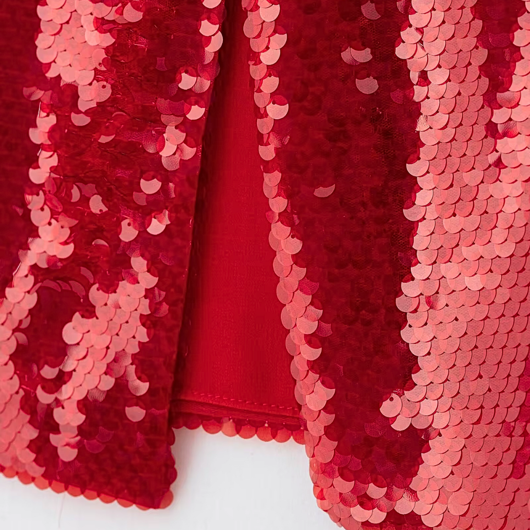 Red Sequin Pencil Skirt
