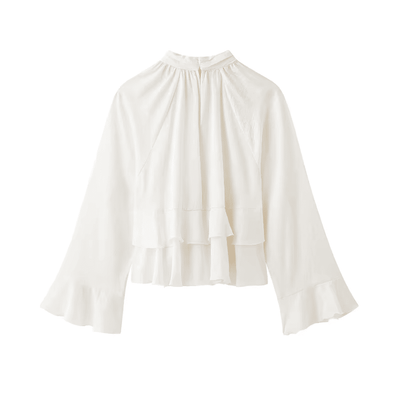 Flared Sleeve Chiffon Blouse