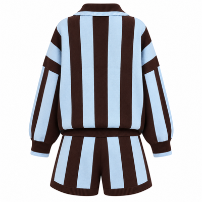 Striped Knit Polo Shorts Set – Palace Script Co-Ord