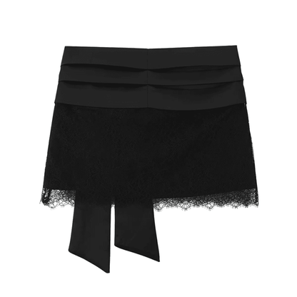 Oversized Bow Lace Mini Skirt
