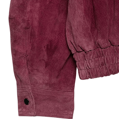 Faux Suede Bomber Jacket – High Neck Zip Up