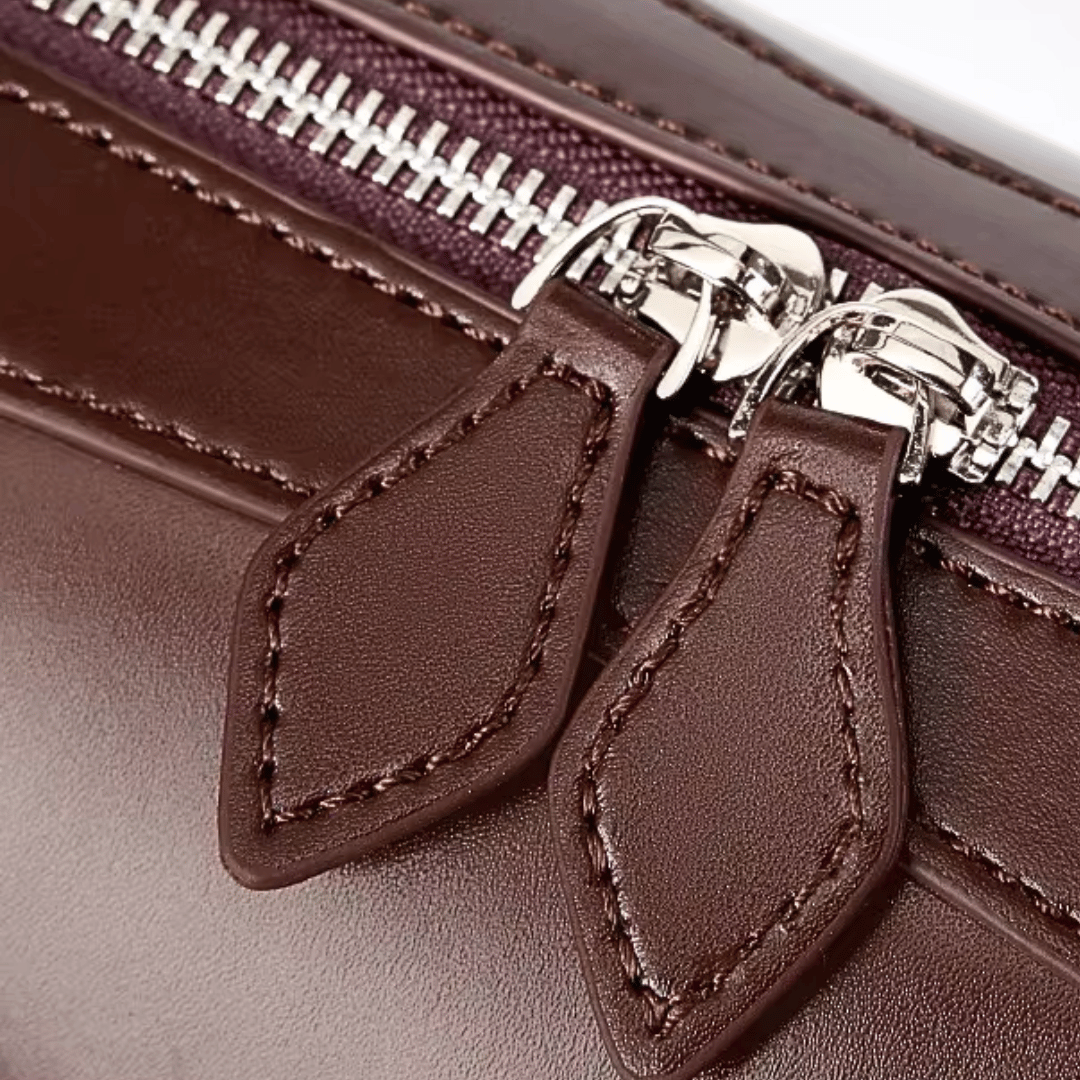 Leather Barrel Shoulder Bag – Minimalist East-West Handbag