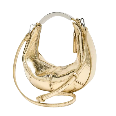 Metal Handle Hobo Bag