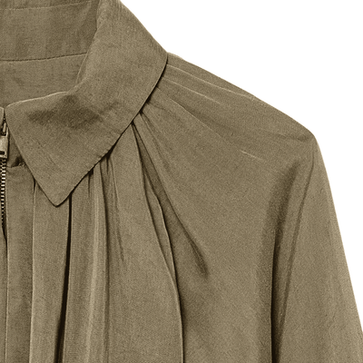 Jacke mit Plissée und Ballonärmeln zum Reißverschluss
