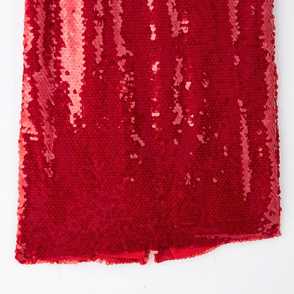 Red Sequin Pencil Skirt