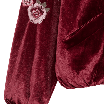 Floral Velvet Bomber Jacket