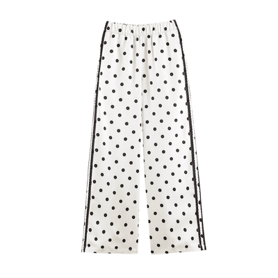Polka Dot Lace-Trim Tracksuit