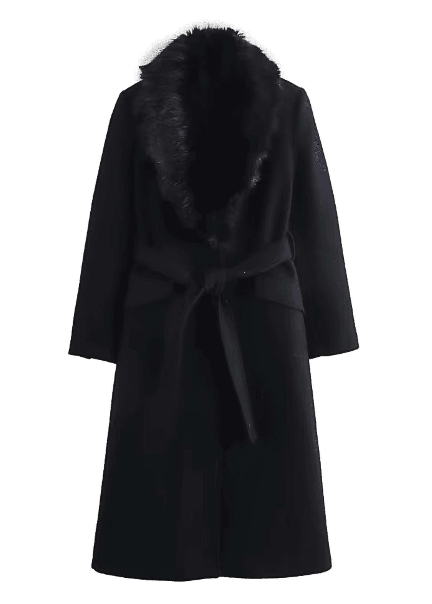 Faux-Fur Collar Wool Coat