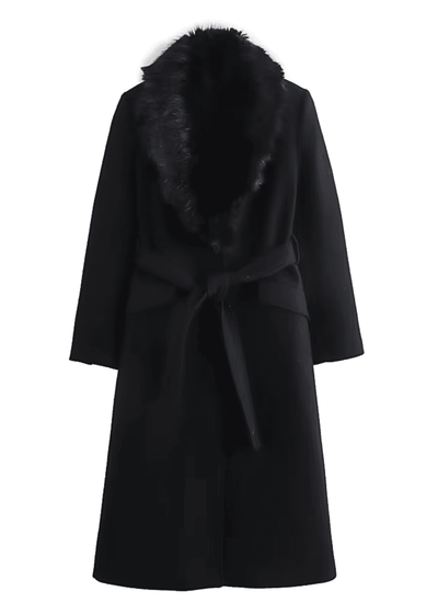 Faux-Fur Collar Wool Coat
