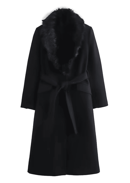 Faux-Fur Collar Wool Coat