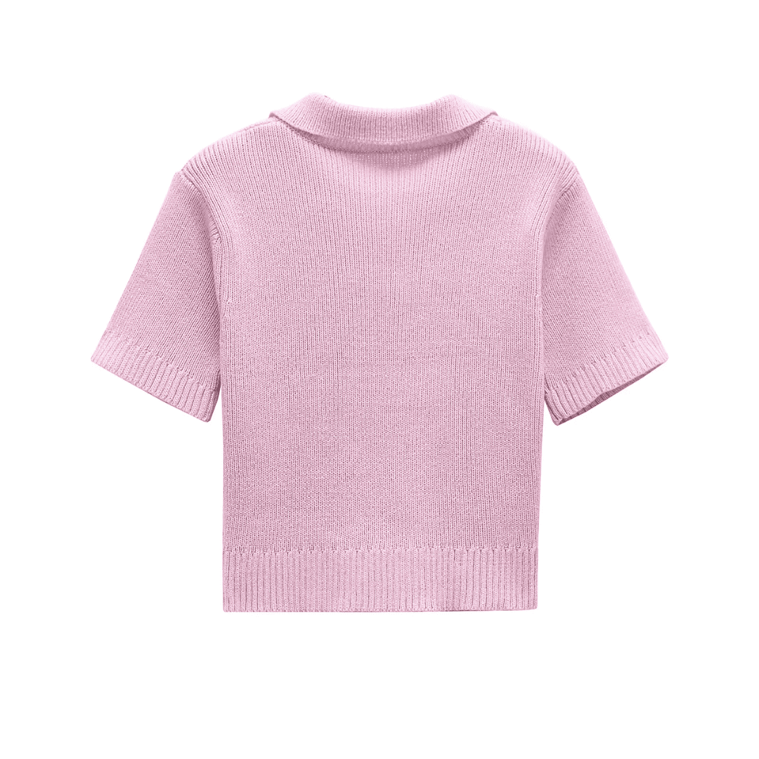 Ribbed Bow Front Top