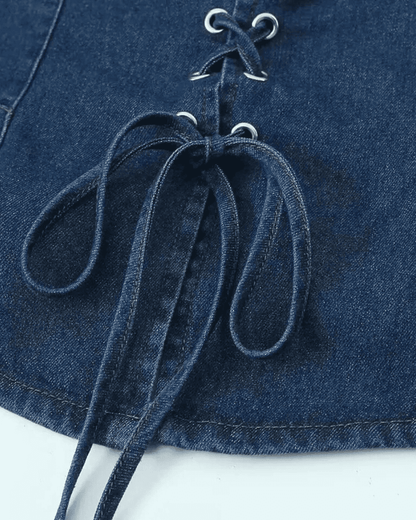 Chic Denim Bustier Top