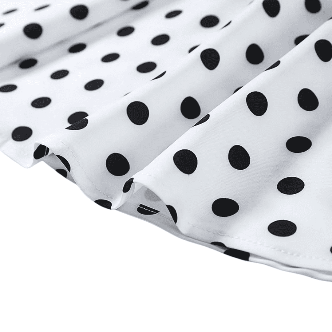Polka Dot V-Neck Mini Dress