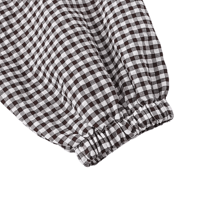 Gingham Drawstring Hem Button-Up Jacket