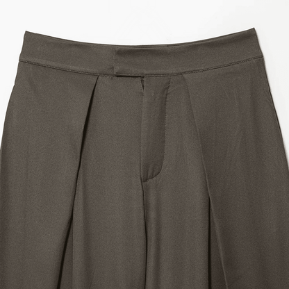 Dark Gray Wide-Leg Pant Suit Set