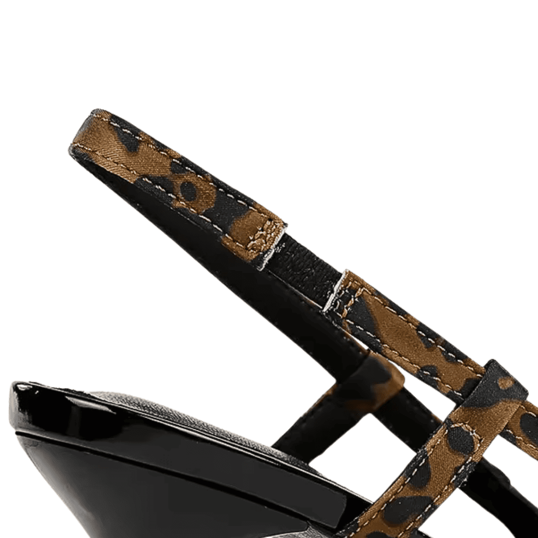 Metal Toe Slingback Heels