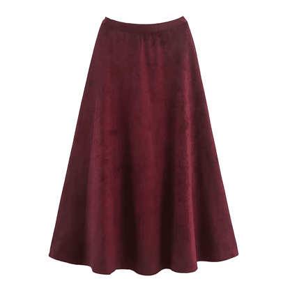 Faux Suede Mini A-Line Skirt