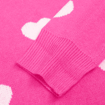 Pink Heart Knit Sweater