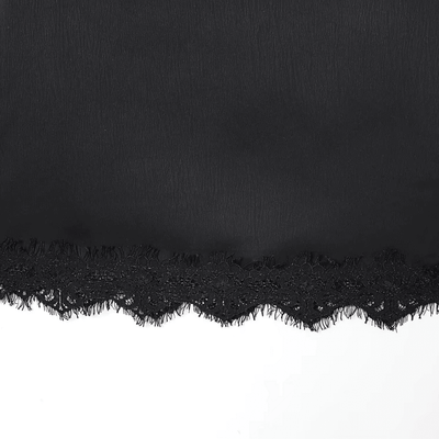 Black Satin Lace Skirt