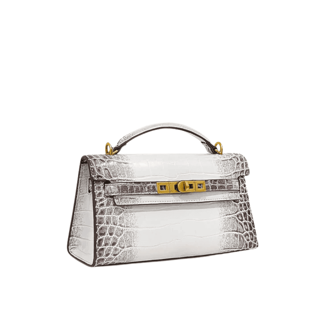Croco Embossed Shoulder Bag