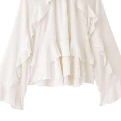 Flared Sleeve Chiffon Blouse