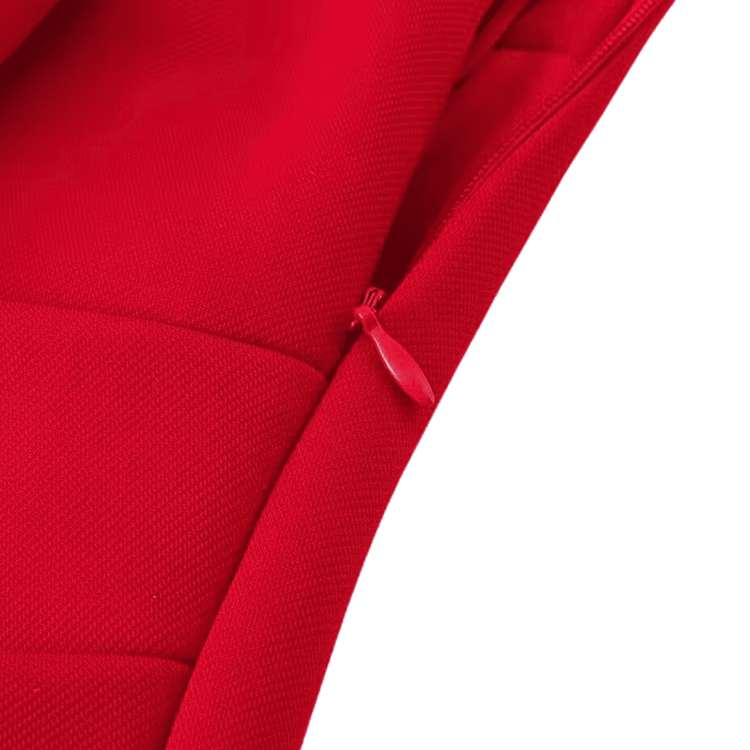 Red Draped Mini Skirt